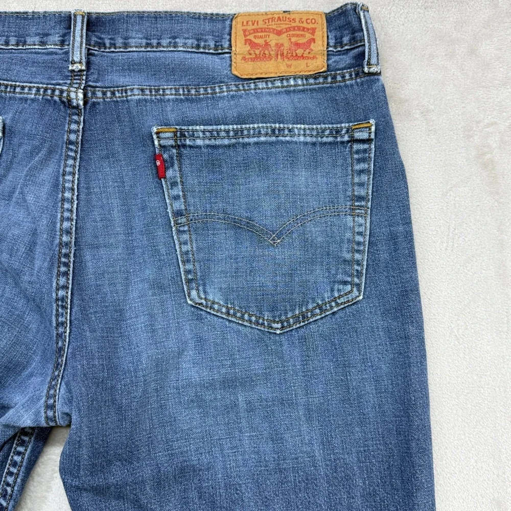 Levi's 502 Regular Taper Jeans Mens 36x34 Blue Denim Medium Wash Straight Casual